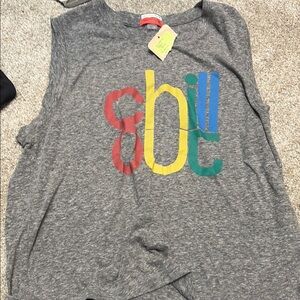 Mother Gray Graphic women’s Tank Top size S NWT